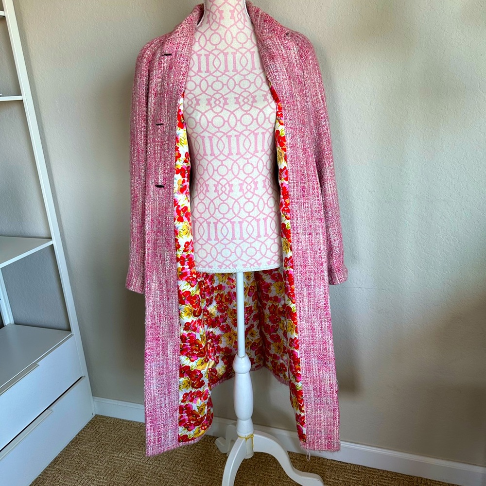 Pink Tweed Coat - size 6